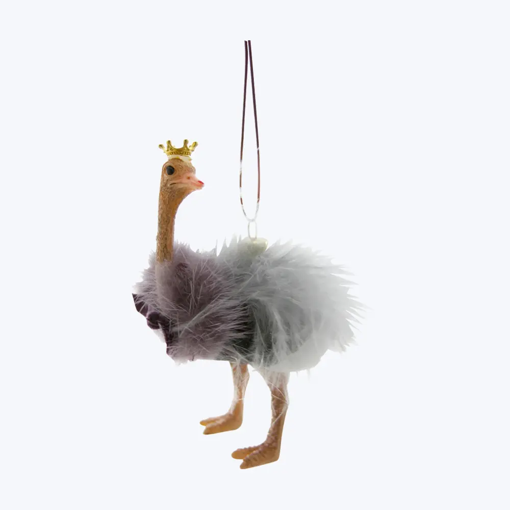 Heavy Gauge Crowned Ostrich Ornament