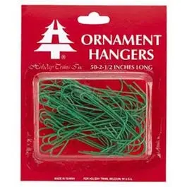 Christmas Ornament Hooks Green 2.5-Inch 50-Count Tree Decorations Holiday