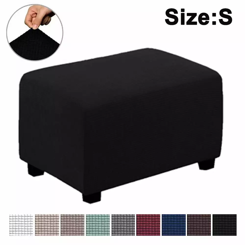 Stretch Ottoman Slip Cover Elastic Waistband Furniture Protector Storage Ottomans Ottomans Levamdar