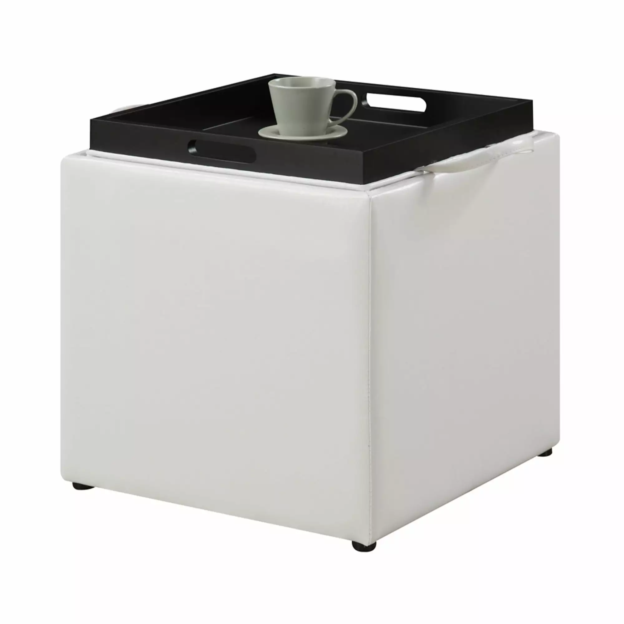 Convenience Concepts Park Avenue White Pack 2 Storage Ottomans Stool Ottomans