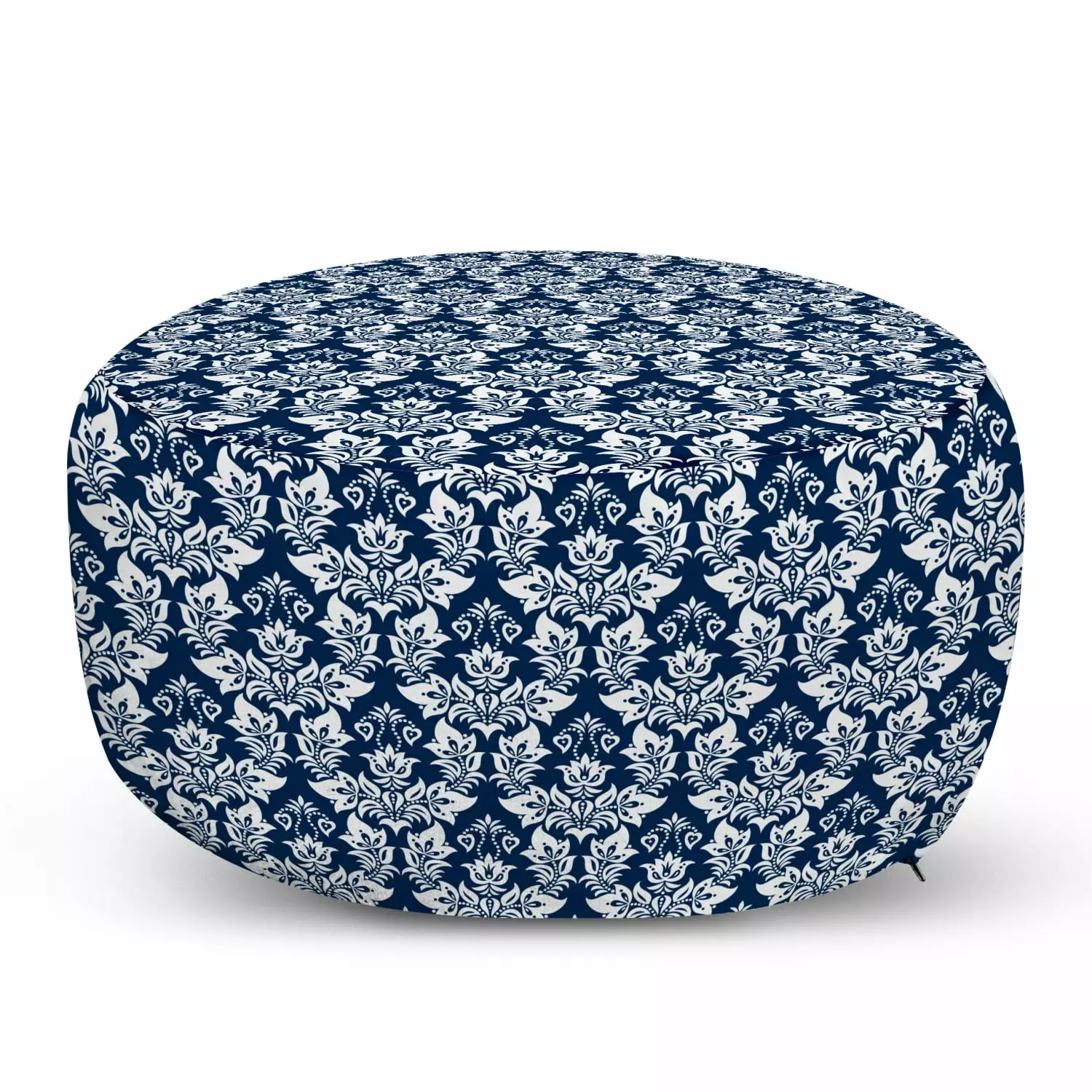 Ambesonne Blue Polyester Fabric Ottoman Slipcover Cube Footstools Ottomans
