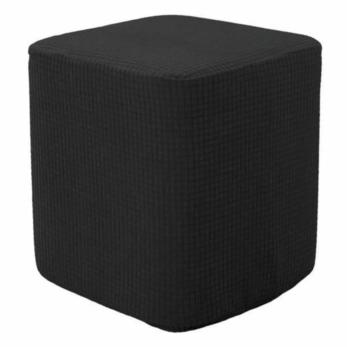 2x Square Ottoman Covers Furniture Footstool Slipcover Replacement Black Ottomans Fanmusic