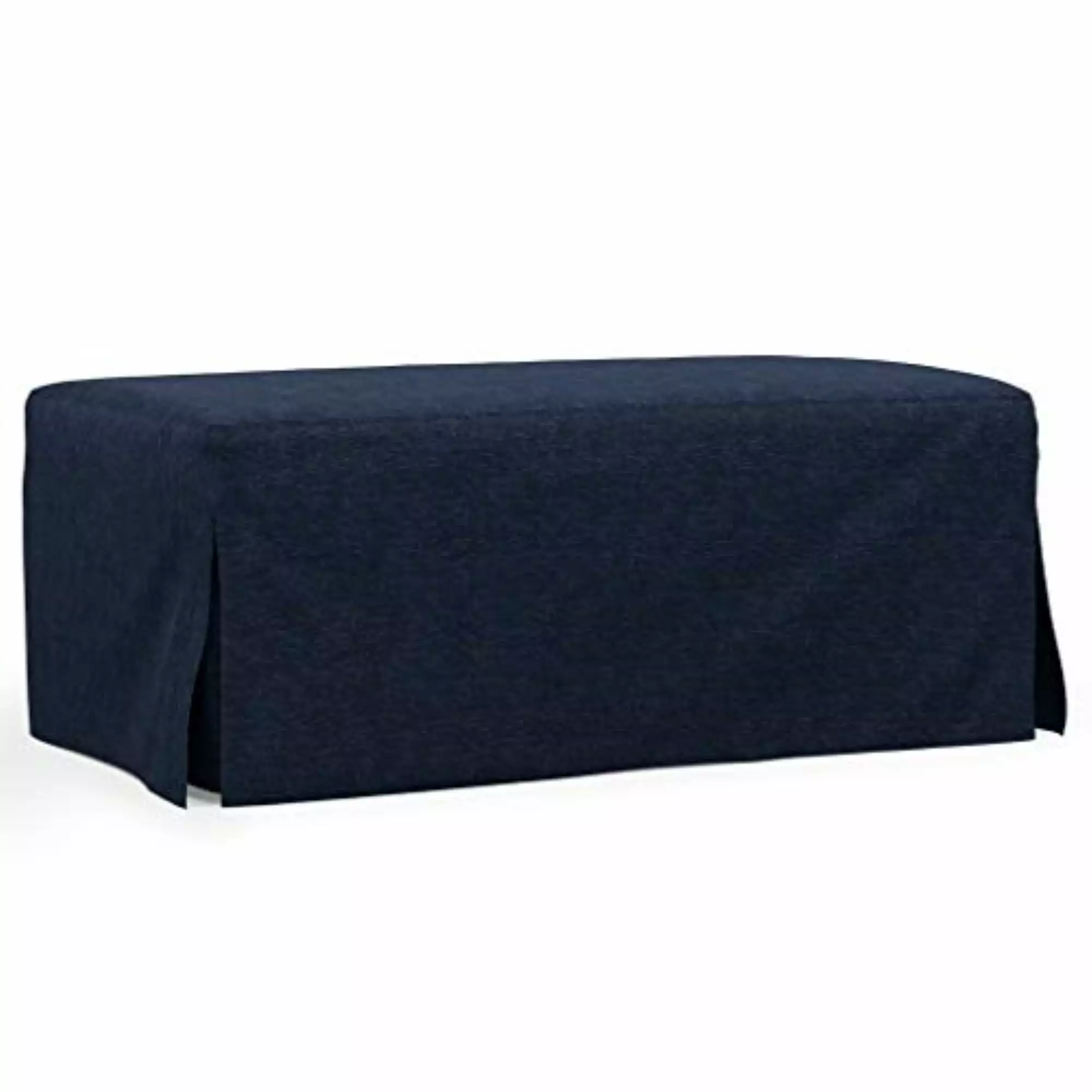 Sunset Trading Newport Slipcover Only 44 Wide Fabric Ottoman Navy Blue Ottomans