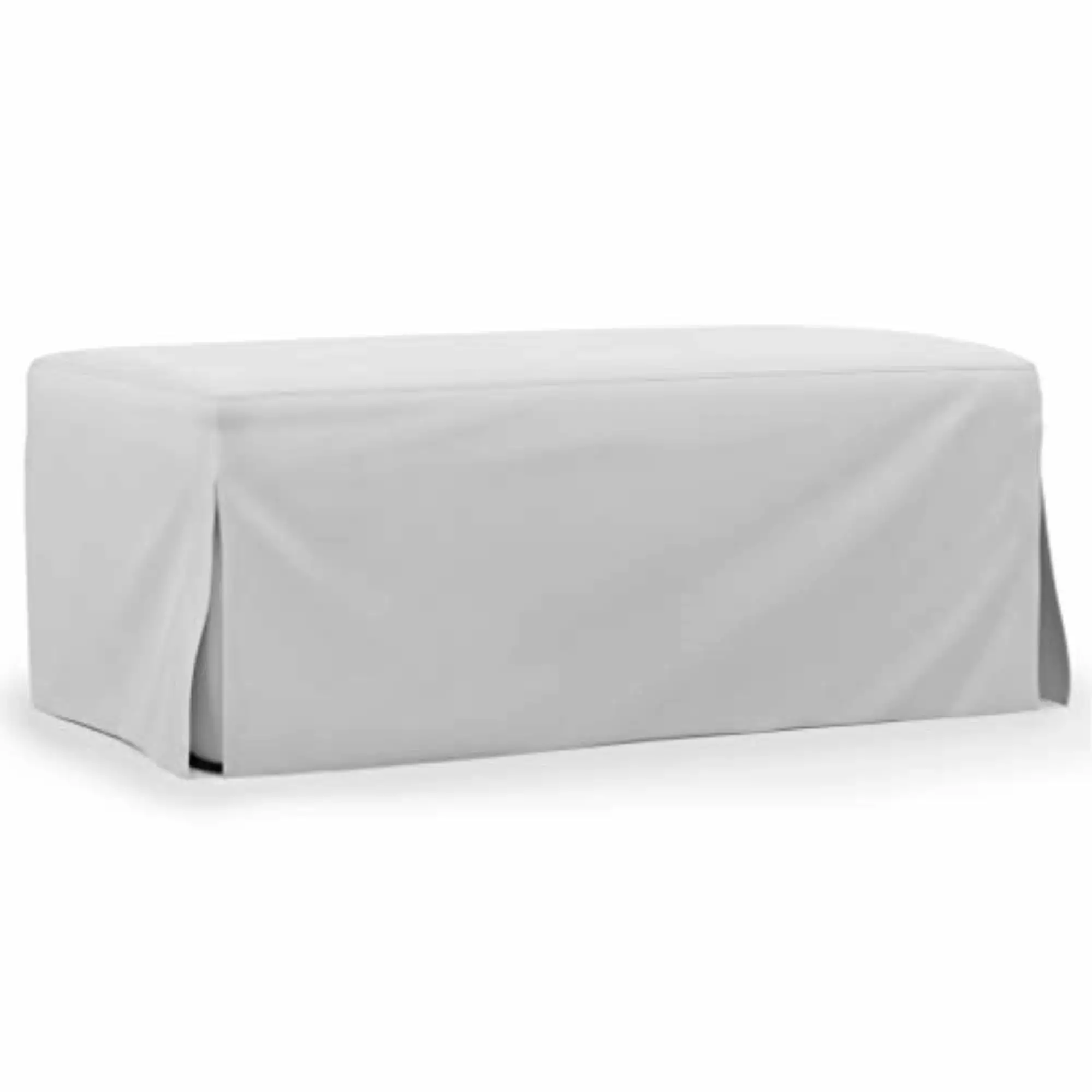 Sunset Trading Newport Slipcover 44 Wide Fabric Ottoman White Ottomans