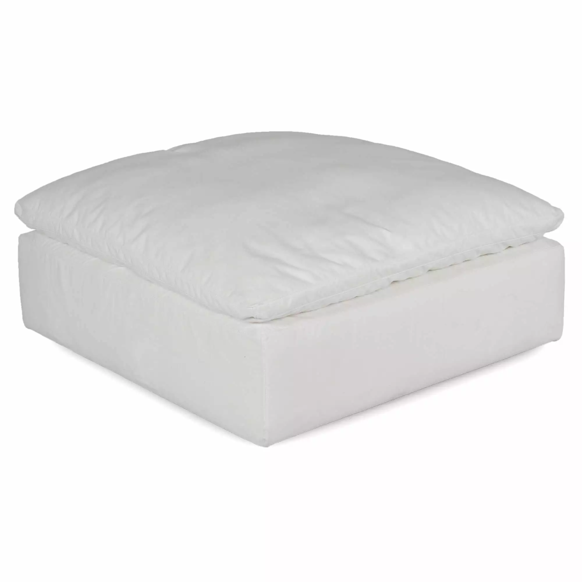 Sunset Trading Puff Slipcover 44 Square Modular Ottoman White Ottomans