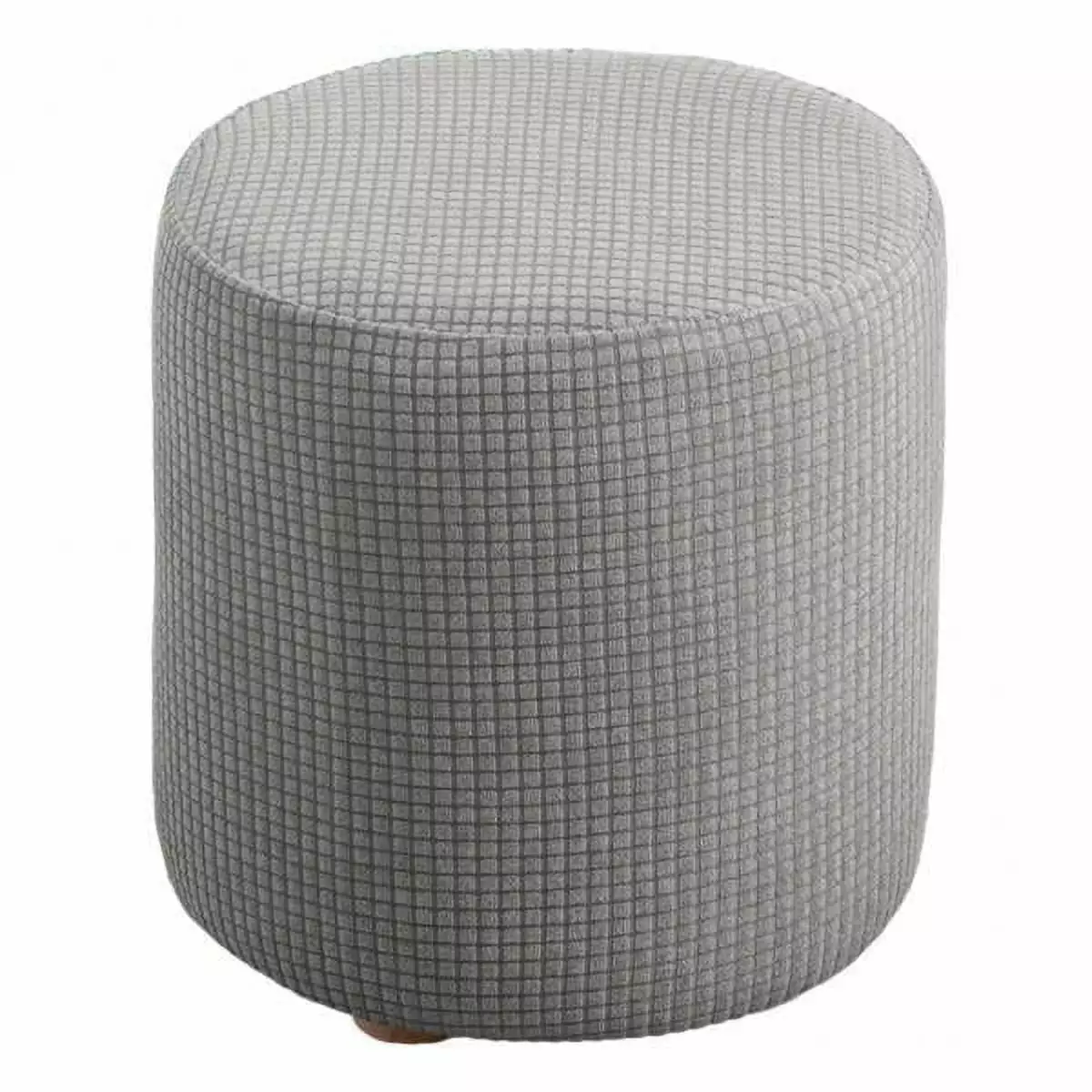 2x Stretch Ottoman Covers Slipcover Round Ottoman - Modern Style Furniture Protector Ottomans Tachiuwa