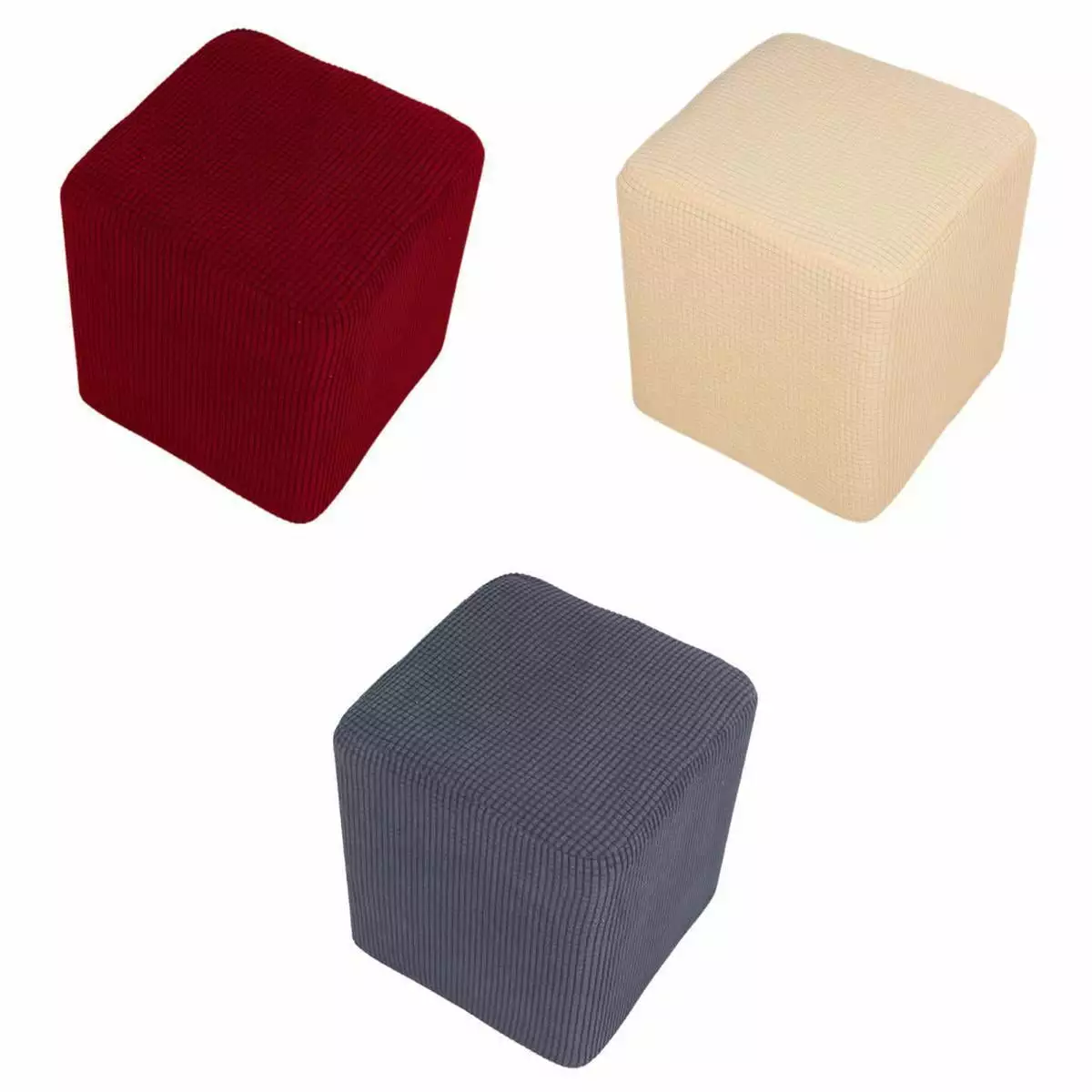 3Pcs Ottoman Covers Slipcover Set Small Couch or Sofa Replacement Washable Ottomans Tongina