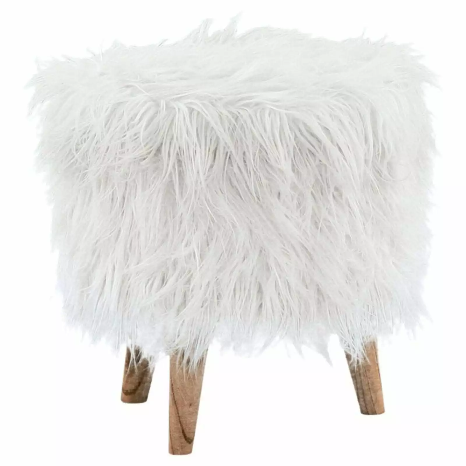 Bowery Hill Modern White Storage Ottoman - Sleek Living Room Footstool Storage Ottomans