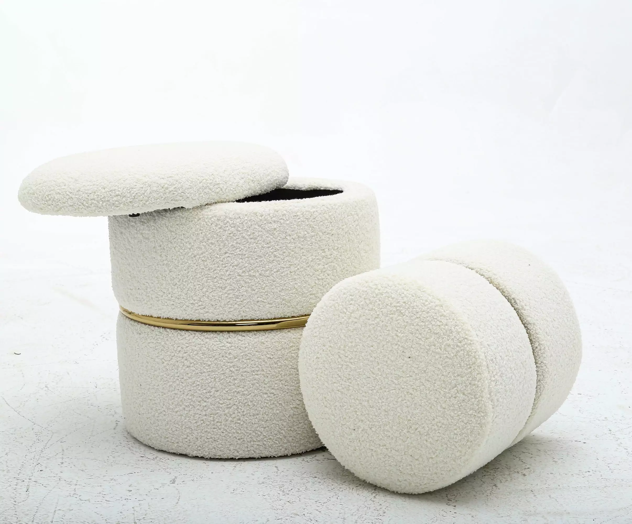 CoSoTower Upholstered Tufted Storage Ottoman Footstool White - Plush Living Room Seating Ottomans