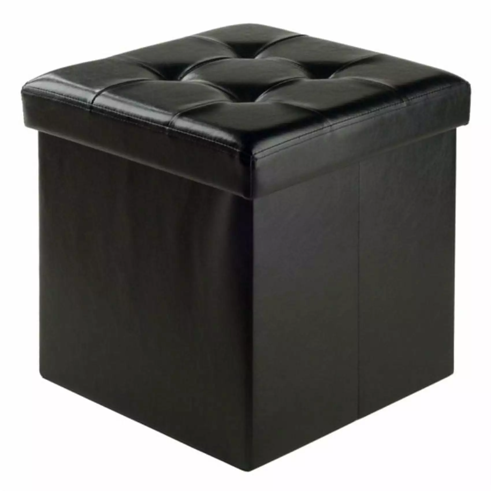 Ergode Ashford Square Storage Ottoman Black Living Room Bedroom Ottomans