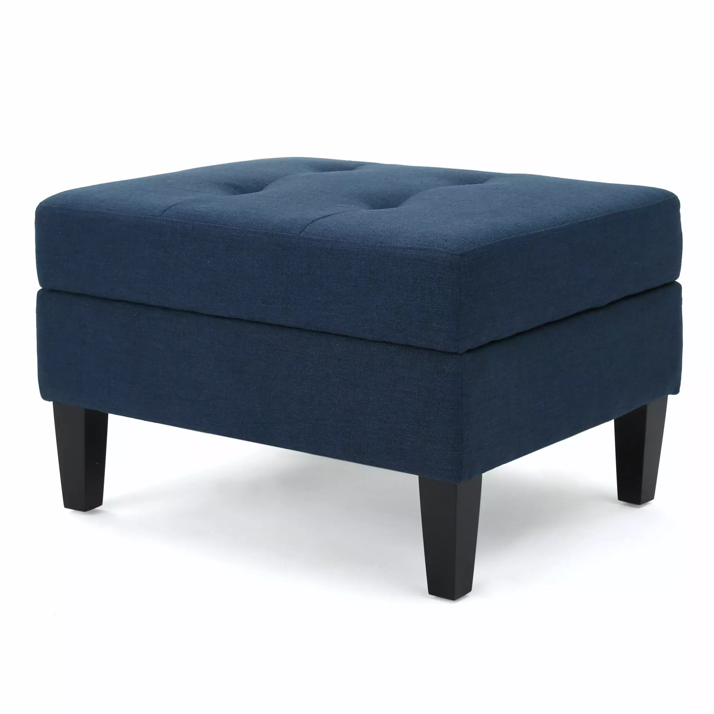 Carolina Fabric Storage Ottoman Dark Blue - Functional and Stylish Home Decor Ottomans GDFSTUDIO
