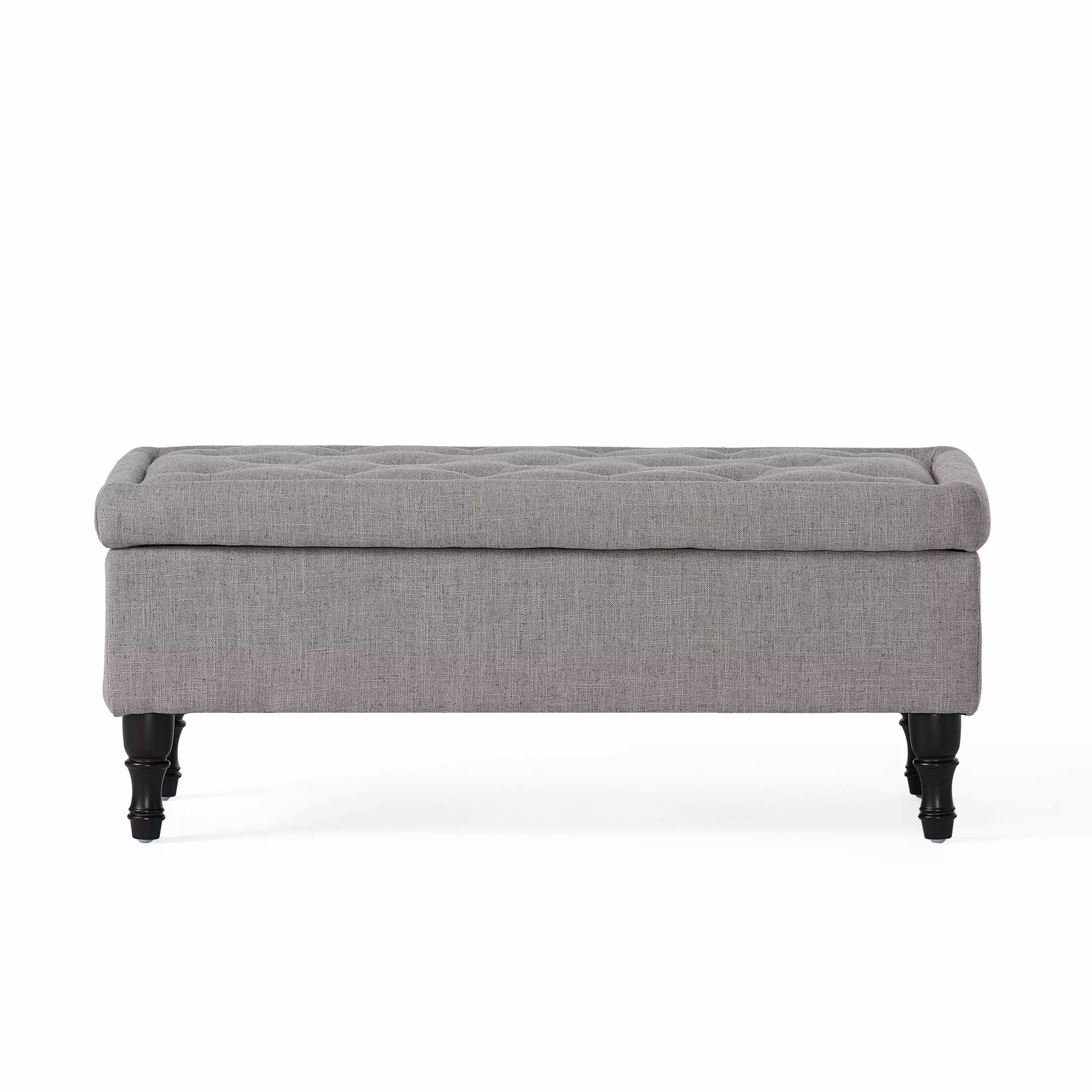 GDF Studio Dean Fabric Storage Ottoman Mixed Grey Modern Living Room Ottomans GDFSTUDIO