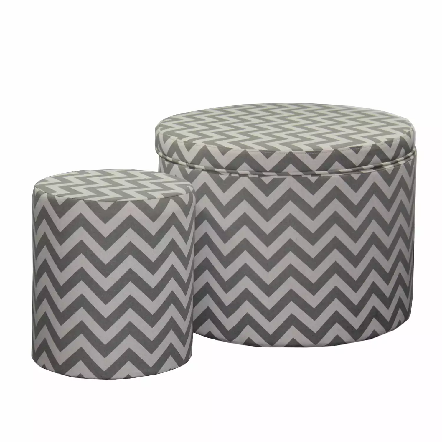 Homestock Beachy Boho 17.35 Inch Chevron Storage Ottoman - Extra Seating Living Room Ottomans