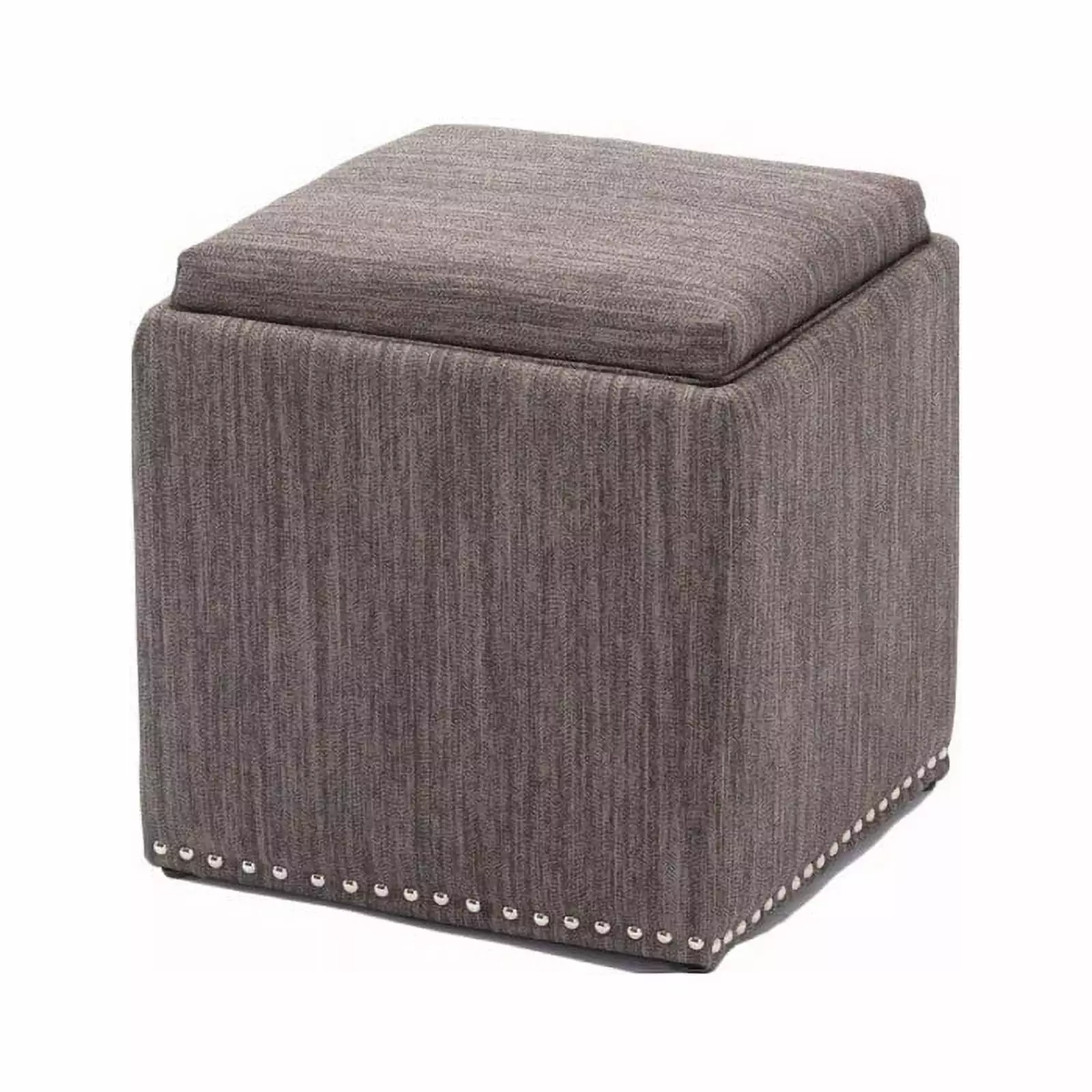 IH Casa Decor Chase Fabric Ottoman Flip Tray Lid Charcoal Gray Living Room Ottomans iH casadecor