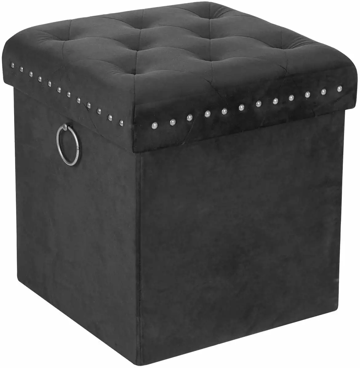 Inspire Me Home Decor Anastasia 16 Inch Velvet Tufted Ottoman Living Room Ottomans Inspire Me! Home Decor