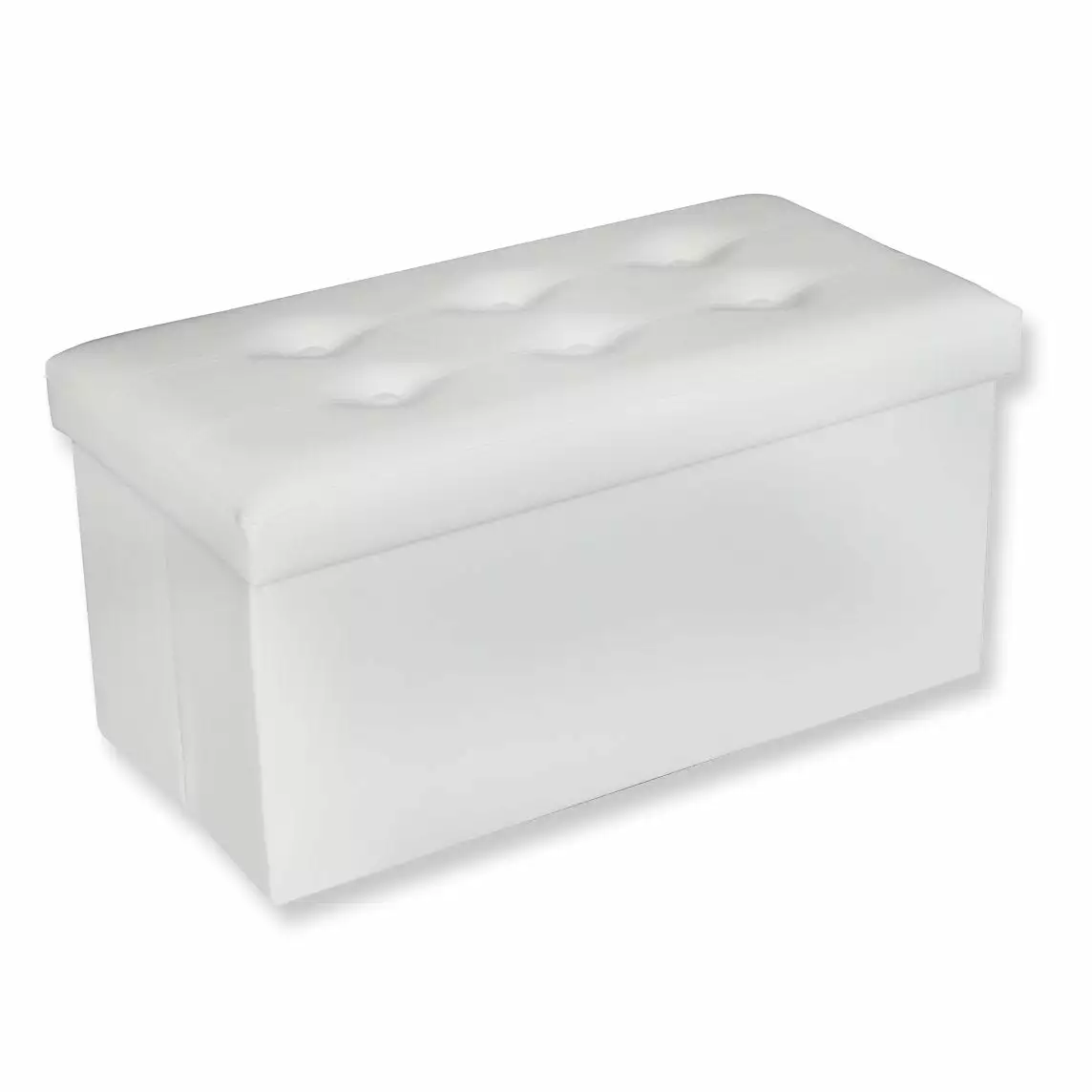 Jessar Rectangular Storage Footrest Ottoman White Acadia Collection Ottomans