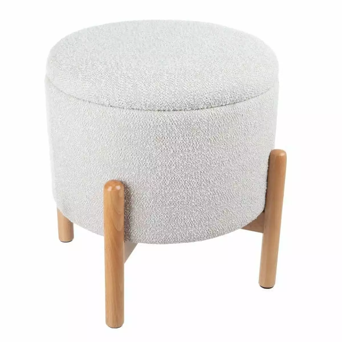 Lavish Home 16 Inch Round Gray Ottoman Removable Top Storage Ottomans
