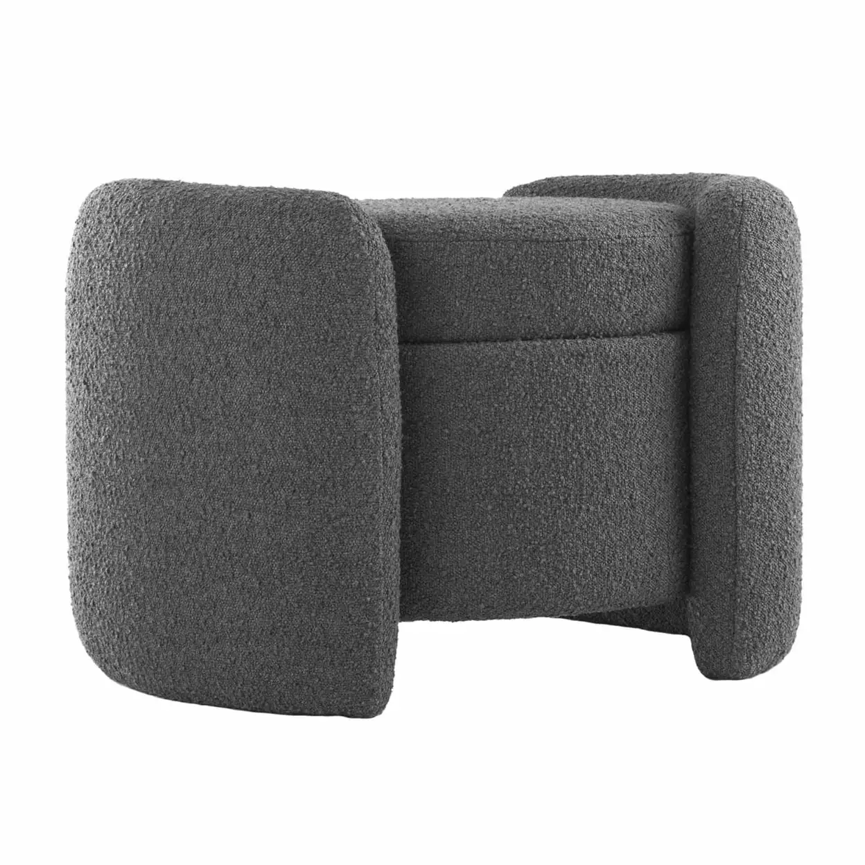 Nebula Boucle Upholstered Ottoman - EEI-5561-CHA - Plush and Comfortable Footrest Ottomans Modway