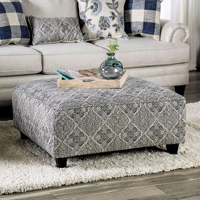Nash Ivory Navy Ottoman Storage Bench Lift Top Living Room