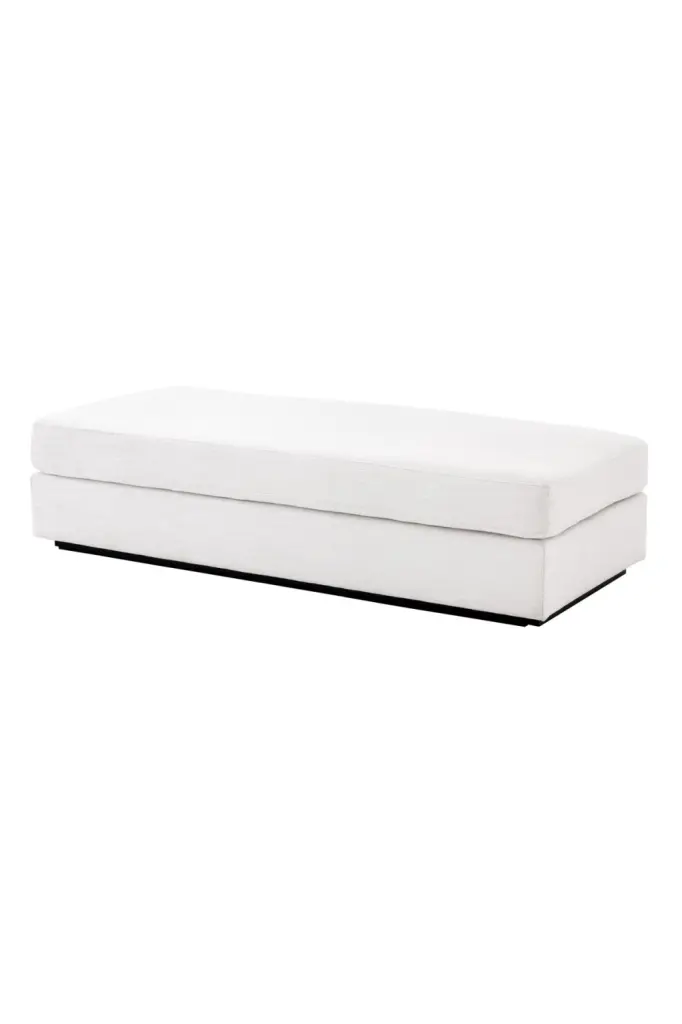 Off-White Ottoman Eichholtz Vista Grande Luxury Footstool