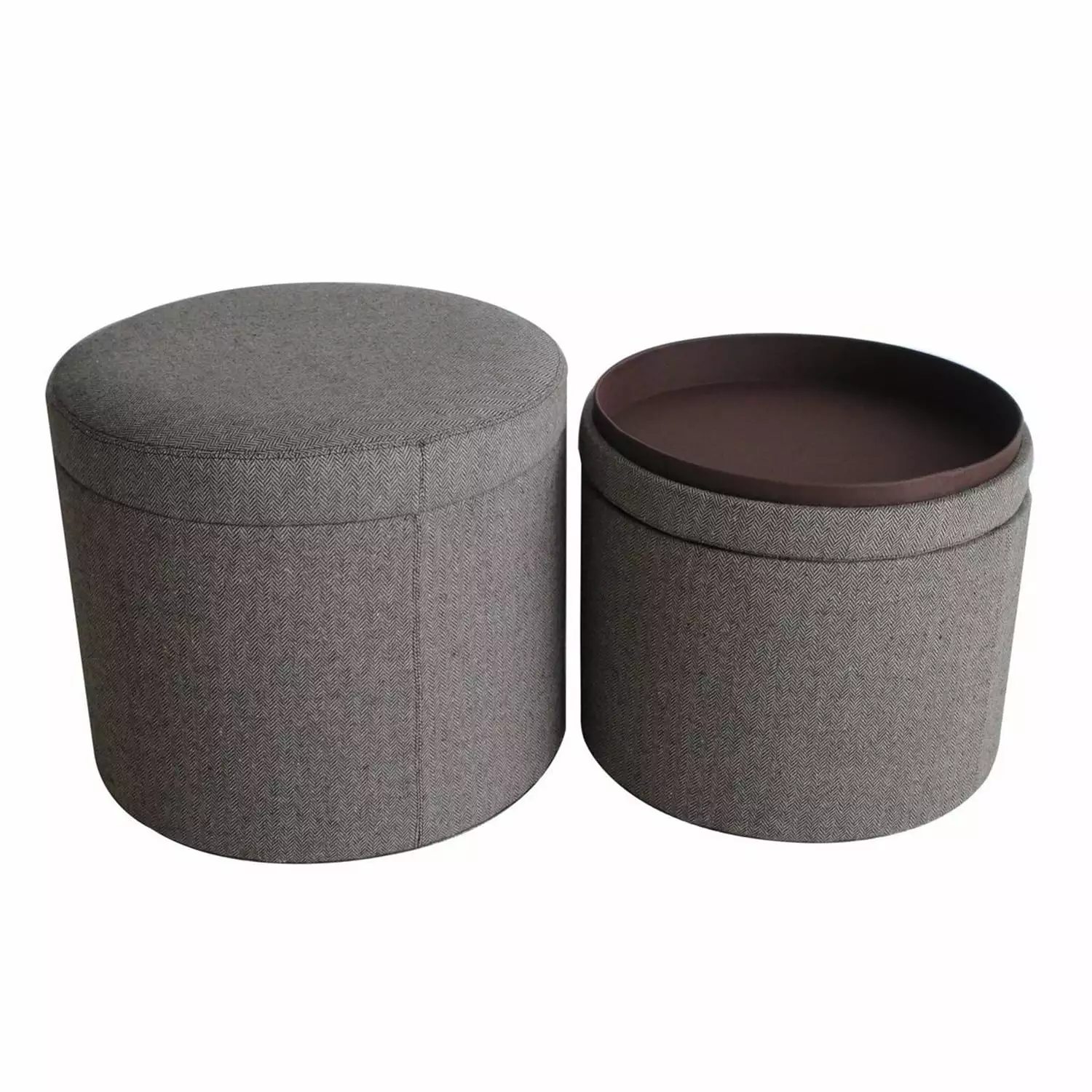 Screen Gems Mandalay Tweed Storage Ottomans - Classic Living Room Accent Ottomans