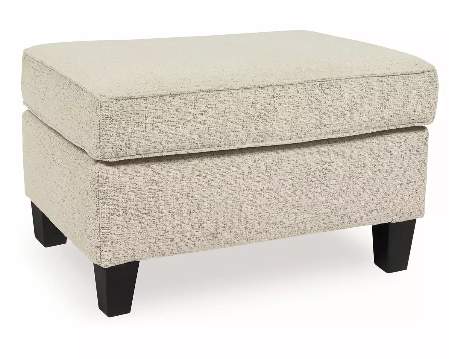 Signature Design Ashley Contemporary Abinger Ottoman - Chenille Natural - Elegant Footrest Ottomans