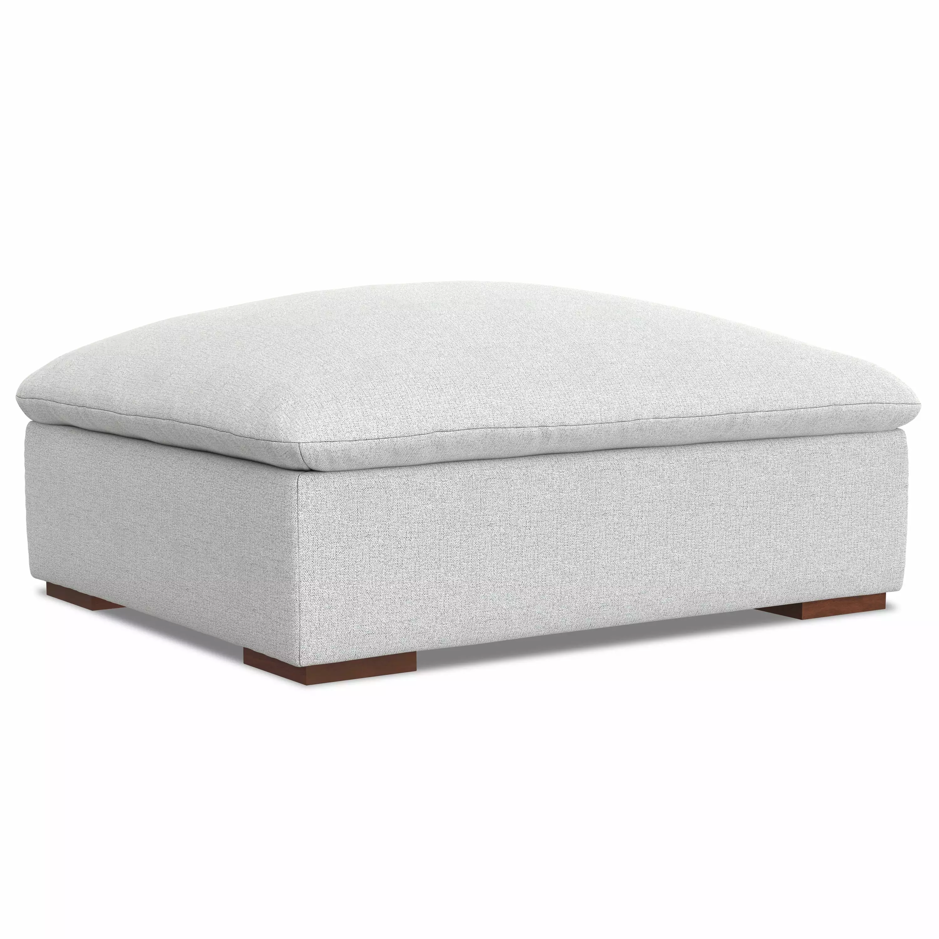 Simpli Home Jasmine Ottoman Velvety Chenille Performance Fabric - Soft Living Room Footrest Ottomans