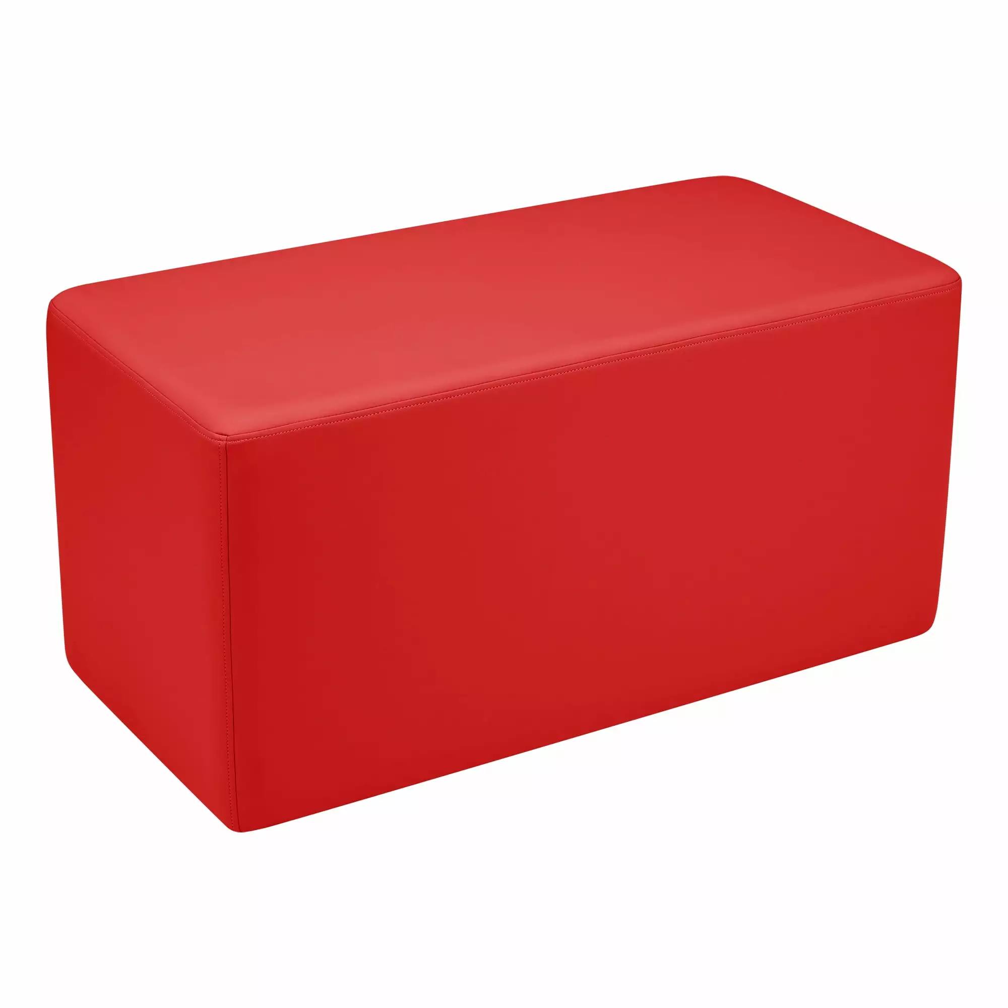 Sprogs Shapes Vinyl Soft Seating Rectangle 18 Inch Red - Kids Playroom Ottoman Ottomans