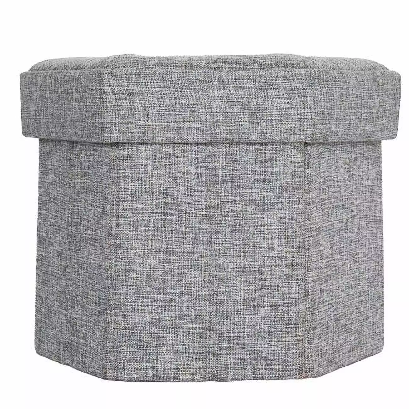 Vintiquewise Medium Decorative Grey Foldable Hexagon Ottoman Living Room Ottomans
