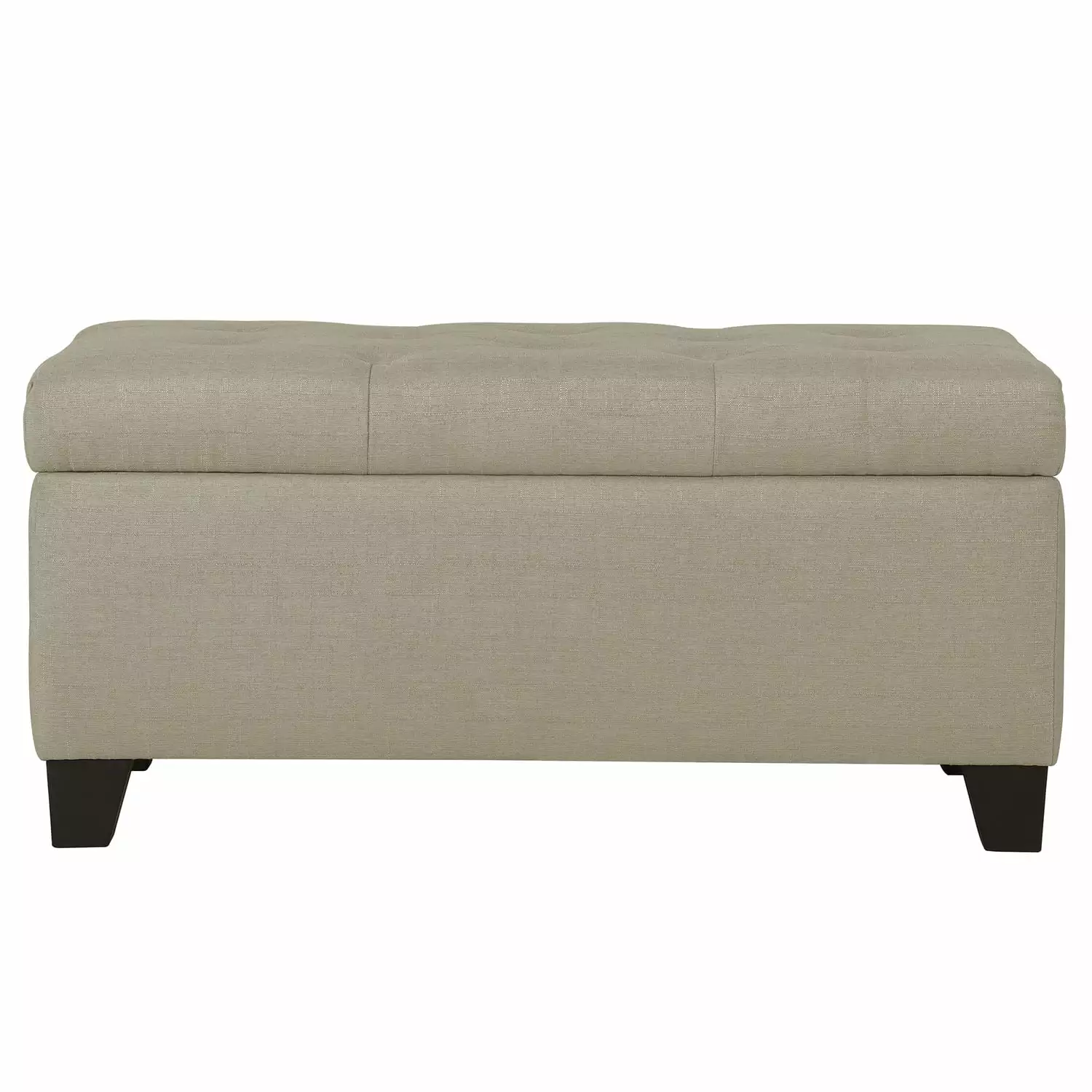 WHI Modern Fabric Rectangular Storage Ottoman Beige - Versatile Living Room Footstool Ottomans