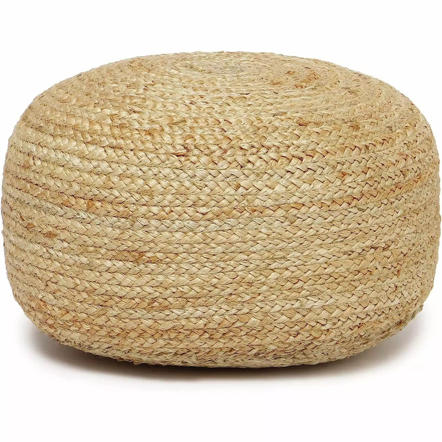 Bilot Jute Circular Low Pouf Ottoman - Braided Pouffe Accent Chair Round Seat Footrest Living Room, Bedroom, Nursery, kids...