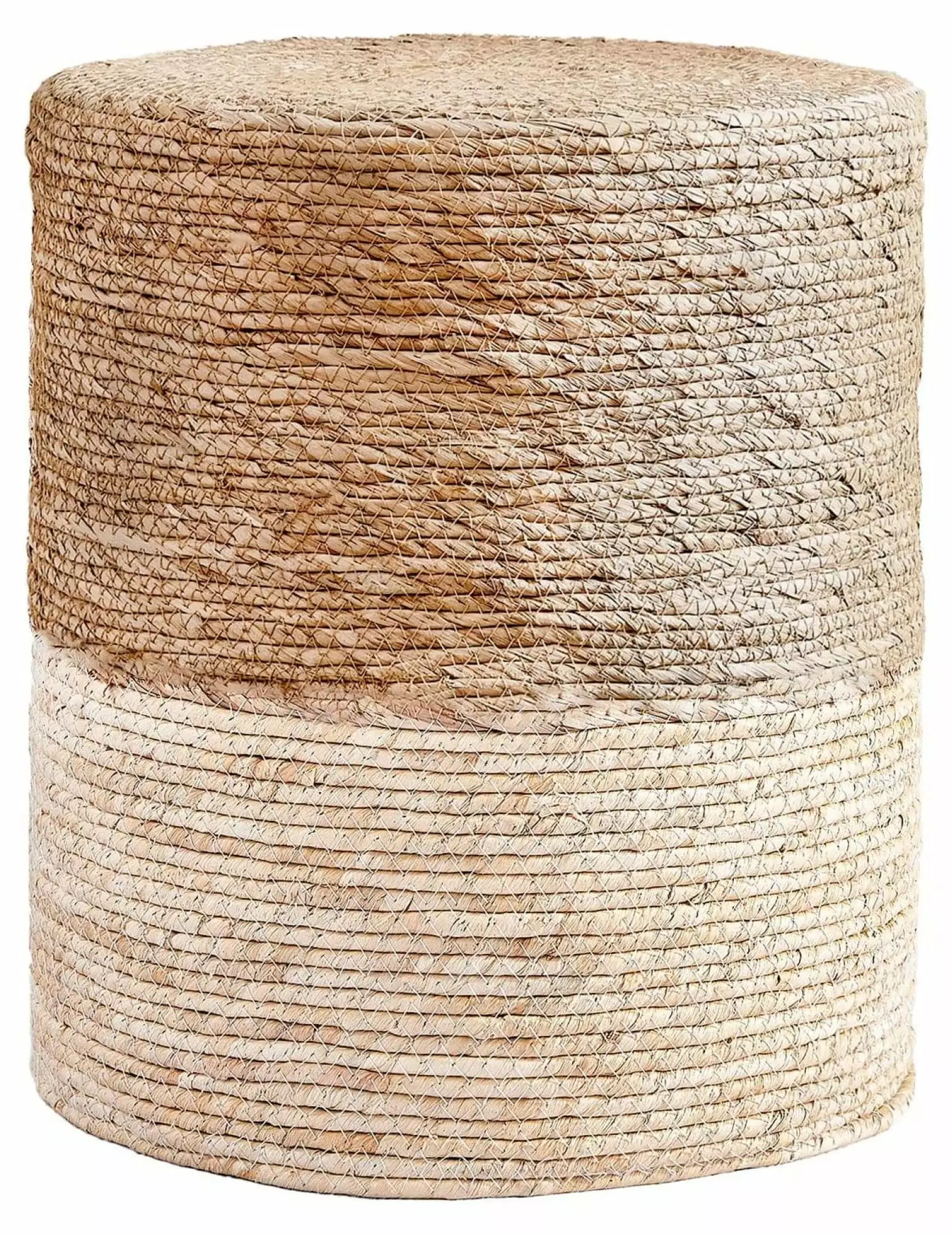 TiaGOC 100% Natural Seagrass Pouf Wood Frame Hand Woven Round Footstool Boho Decorative Seat Living Room