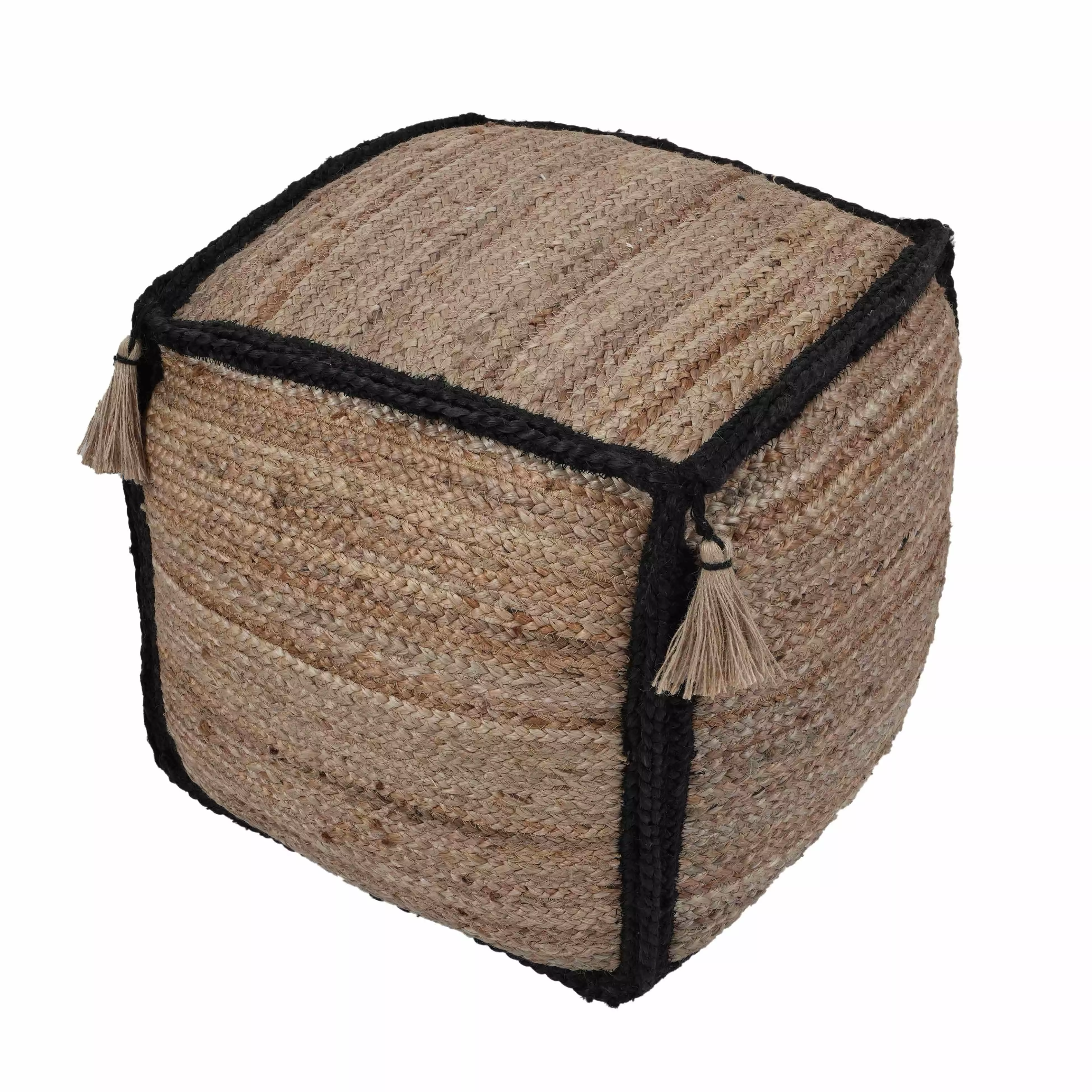 TOV Furniture Briana Braided Pouf Boho Living Room Decor