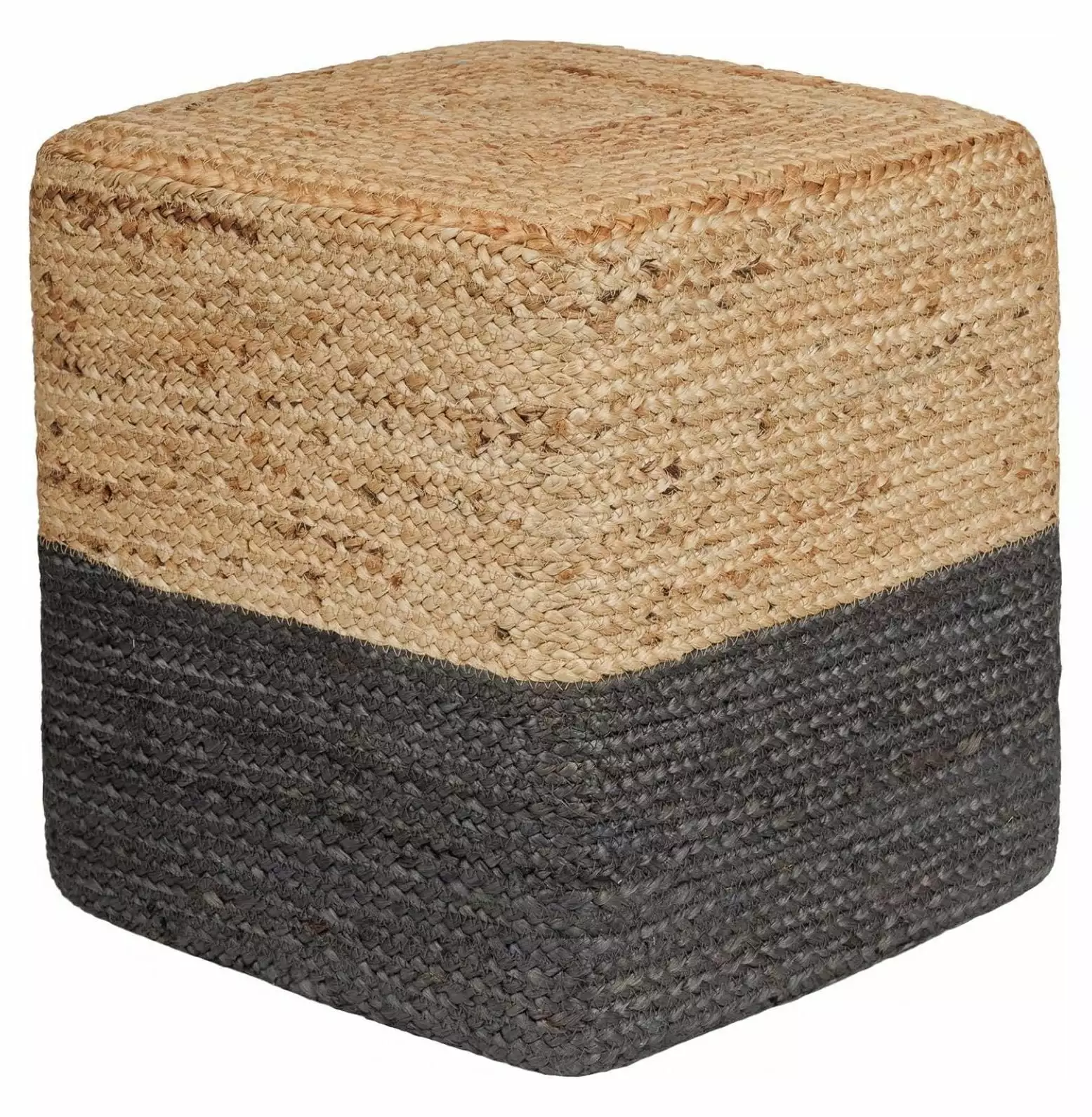 YOSITiuu Cube Pouf Foot Stool Ottoman - Jute Braided Pouffe Poof Accent Footrest Living Room, Bedroom, Nursery, Patio - Na...