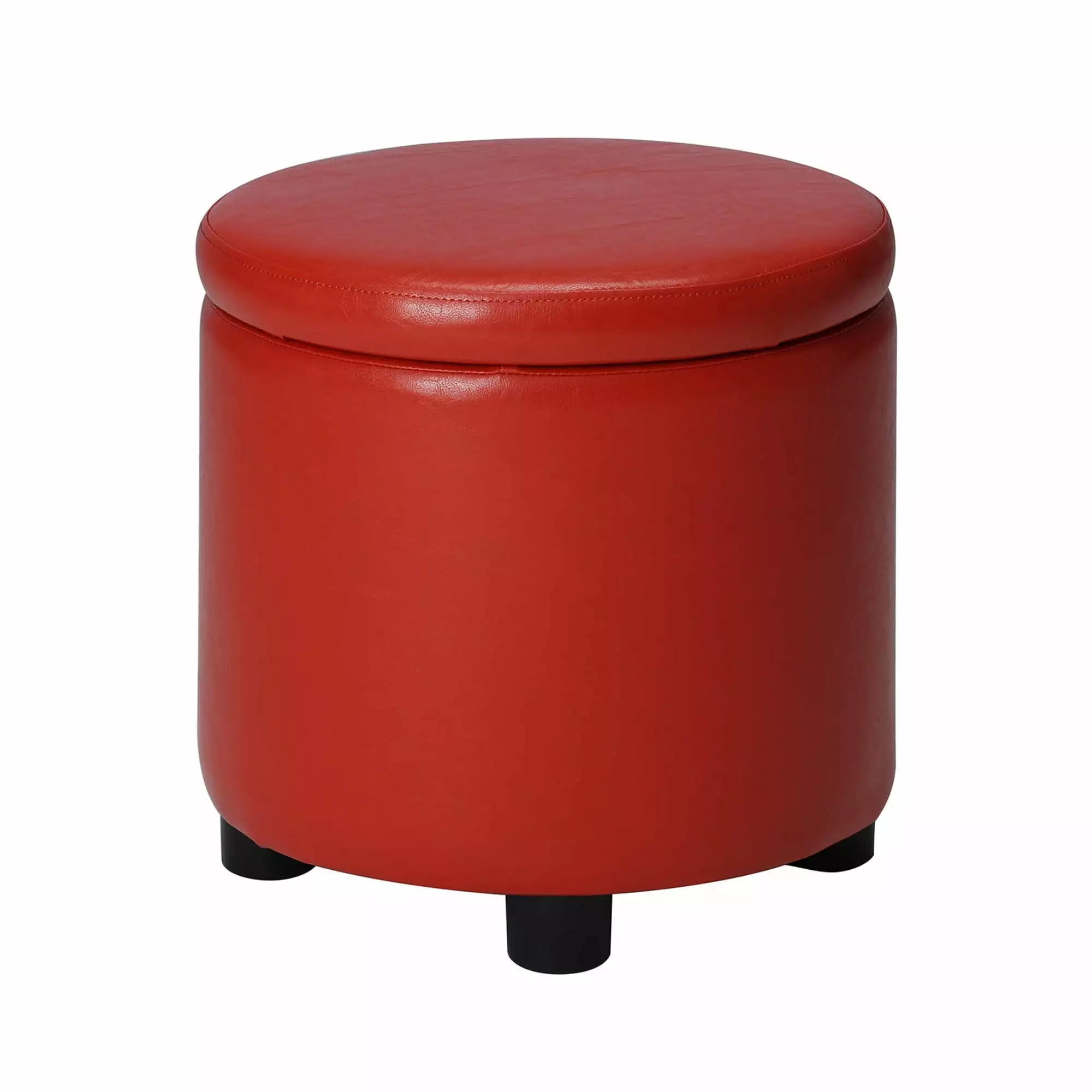 Designs4Comfort Round Accent Storage Ottoman Reversible Lid and Multifunctional Tray Ottomans Ergode