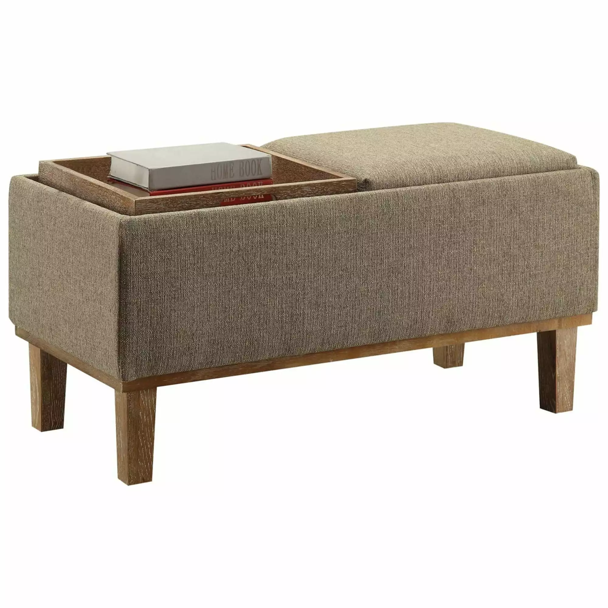 Ergode Designs4Comfort Brentwood Storage Ottoman Reversible Trays - Versatile Coffee Table and Footrest Ottomans