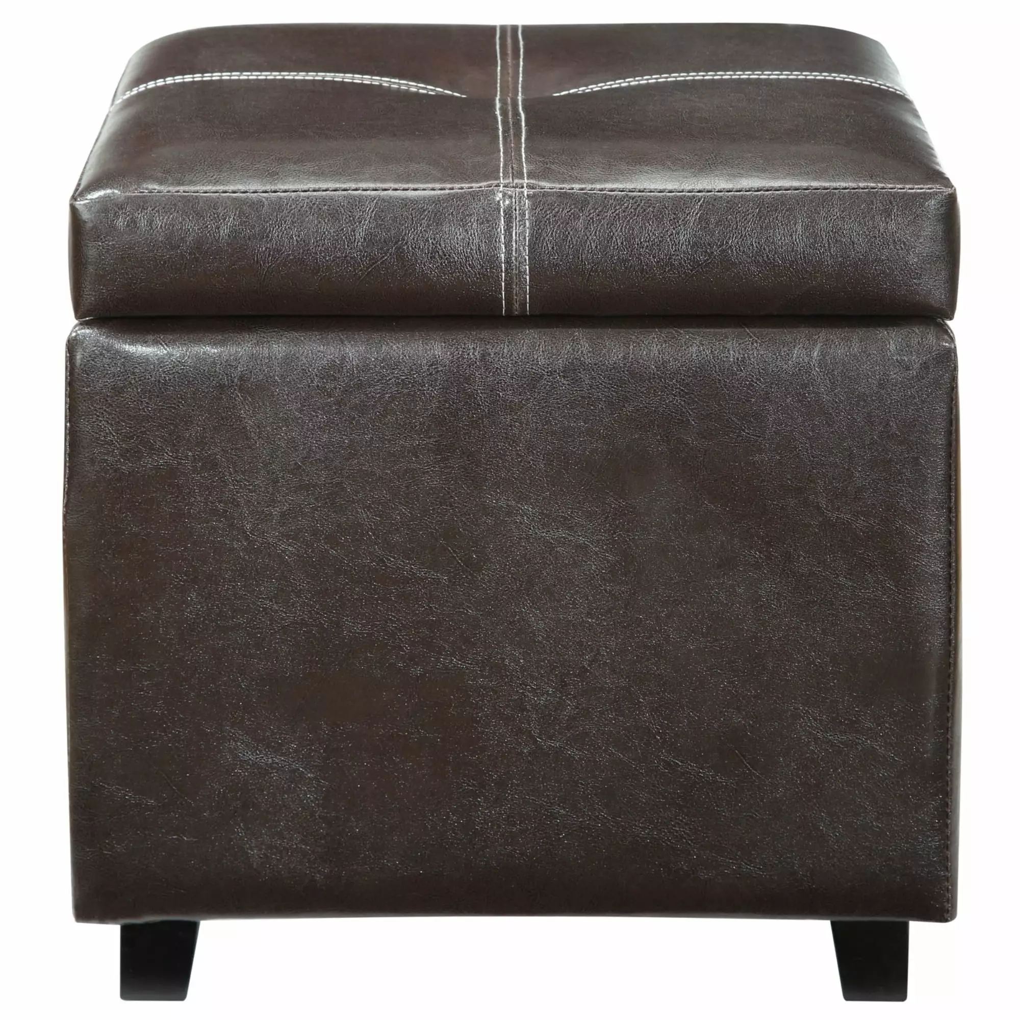 Ergode Treasure Upholstered Vinyl Ottoman Espresso Ottomans
