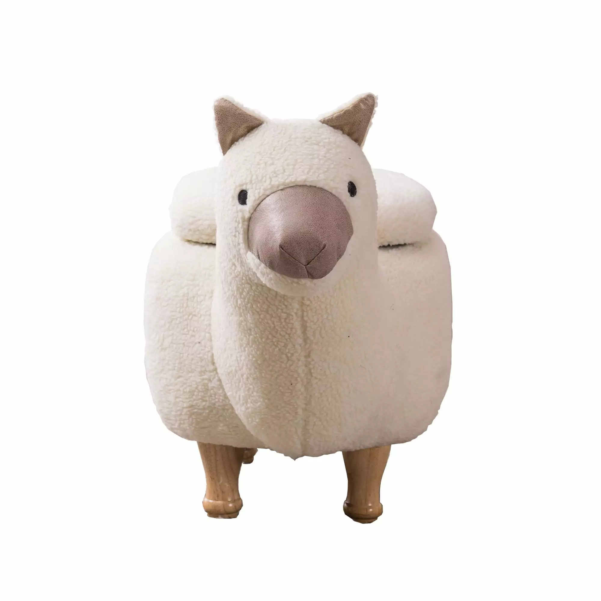 Home 2 Office Animal Faux Fur Cream And Tan Storage Ottoman Ottomans