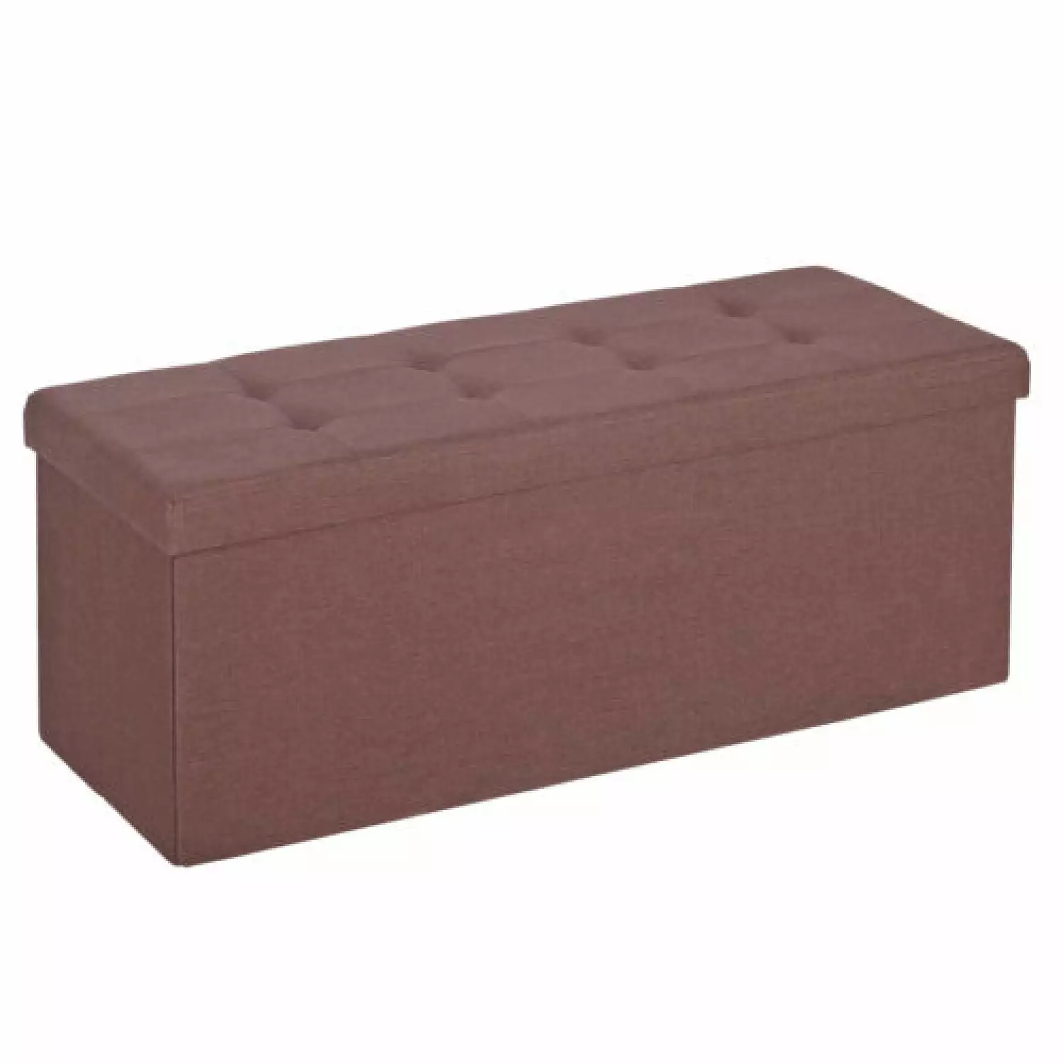 43 Folding Ottoman Bench Storage Organizer Chest Footrest Stool Divider Brown Ottomans HTYSUPPLY