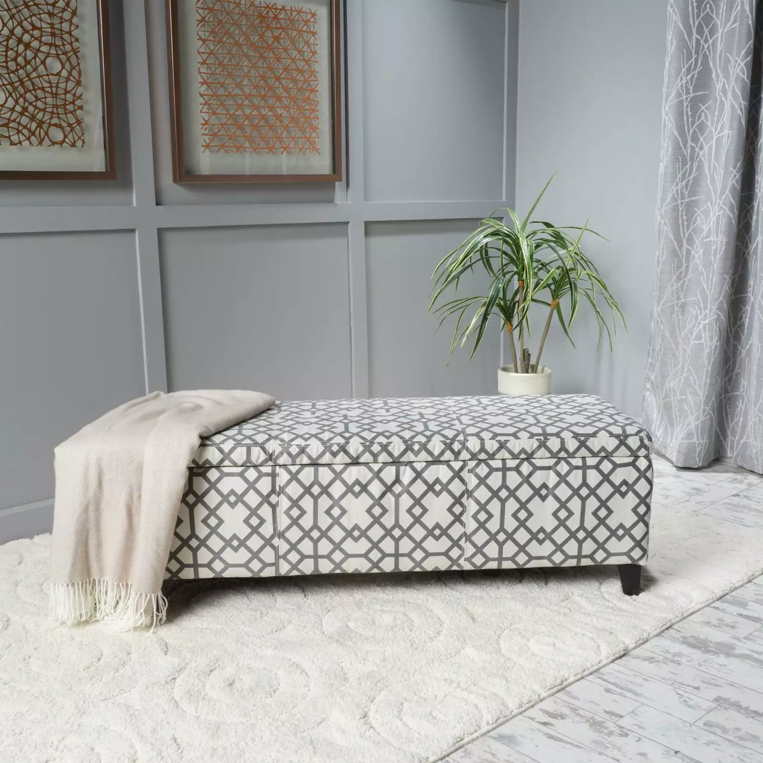 Miekor Furniture OTTOMAN BS9822 Modern Storage Ottoman Bench Ottomans