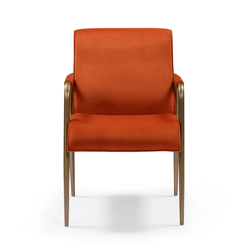 Campden Club Chair - Rust Tangerine