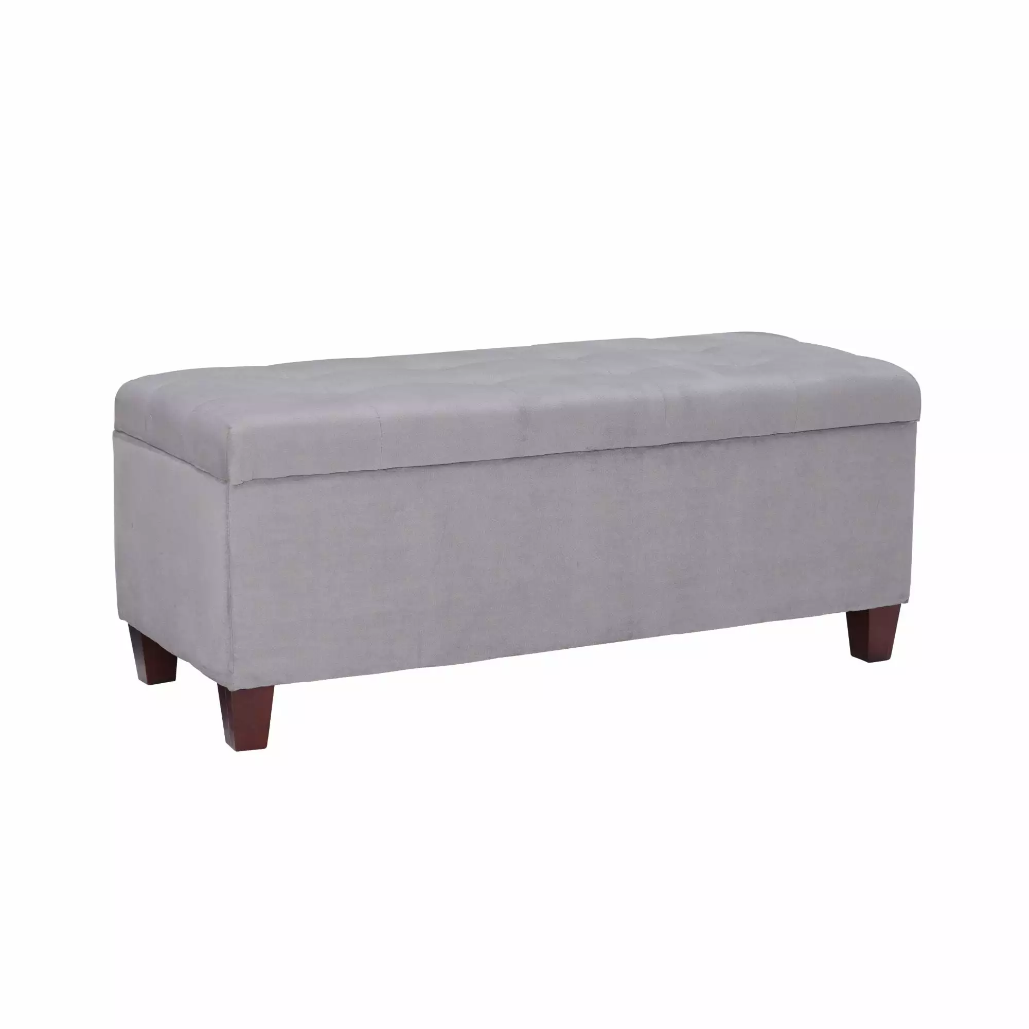 Contemporary Home Living Upholstered Shoe Storage Ottoman 48 Inch Gray - Space-Saving Design Ottomans
