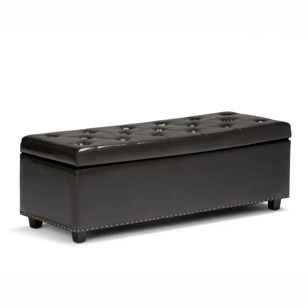 Handcrafted Hamilton - Storage Ottoman - Coffee Chocolate