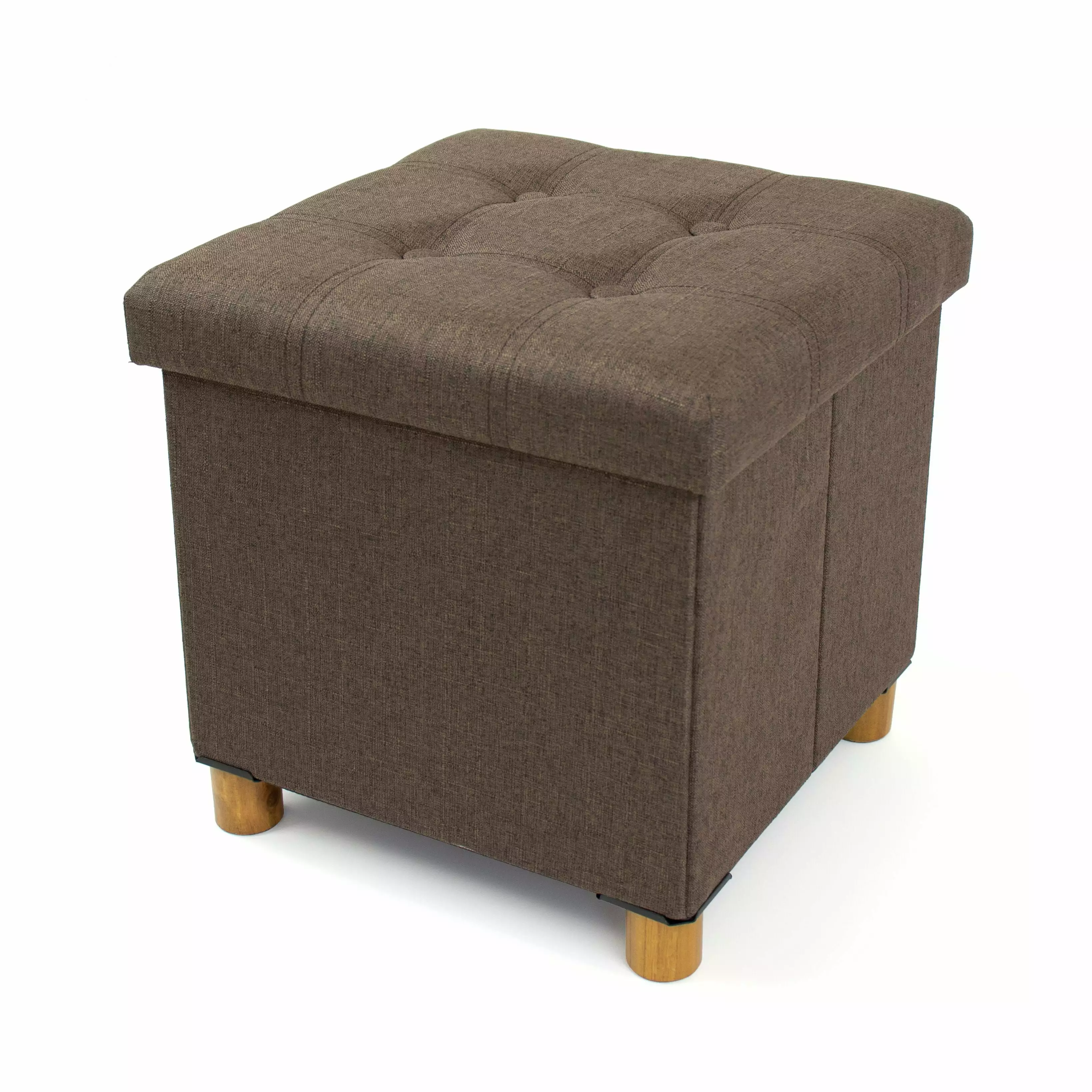 Humble Crew Collapsible Cube Storage Ottoman Foot Stool Tray Brown Ottomans