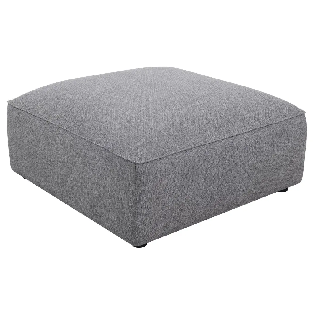 Jennifer Square Upholstered Ottoman Grey Living Room Footrest