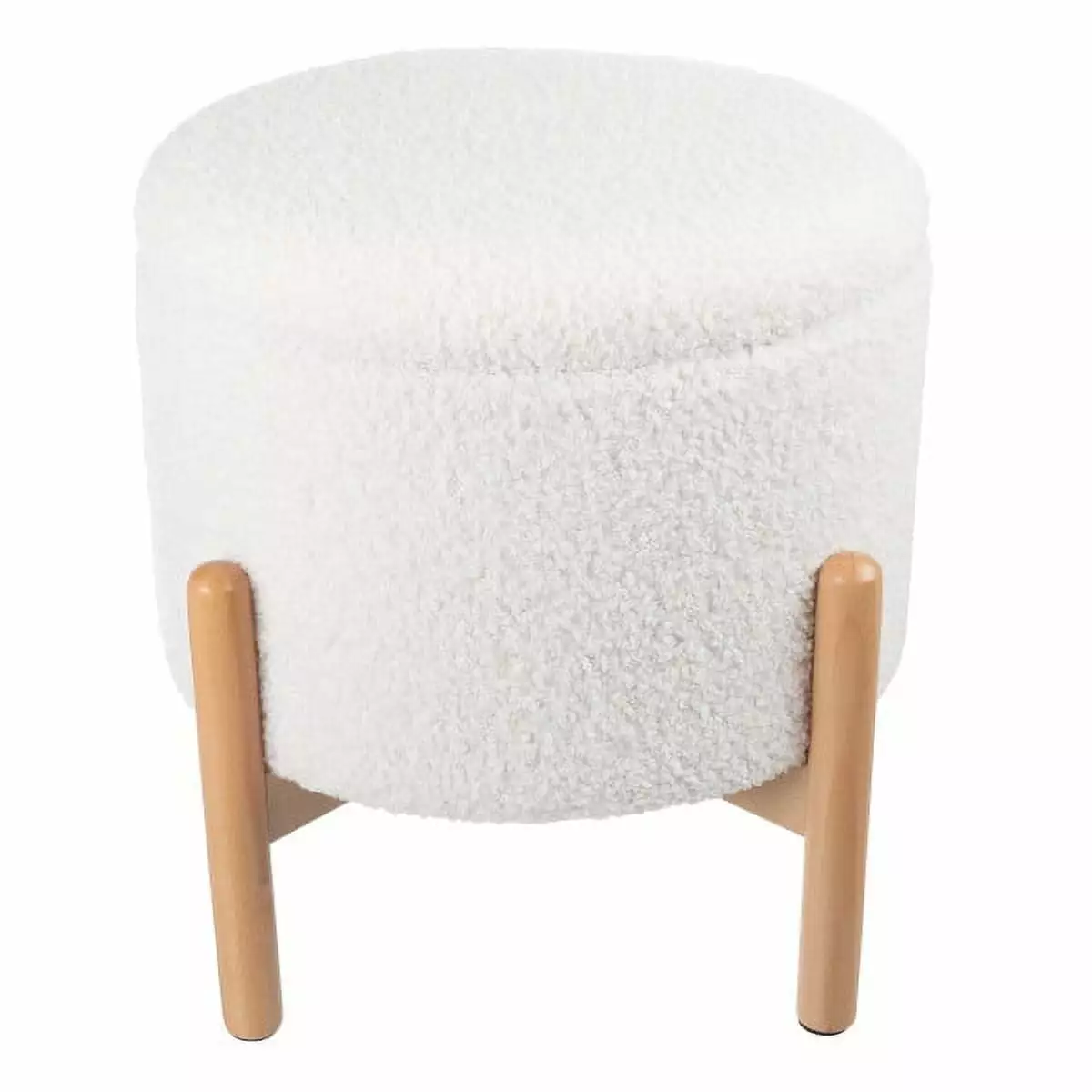 Lavish Home 16-inch Round Ottoman Removable Top Storage White Ottomans