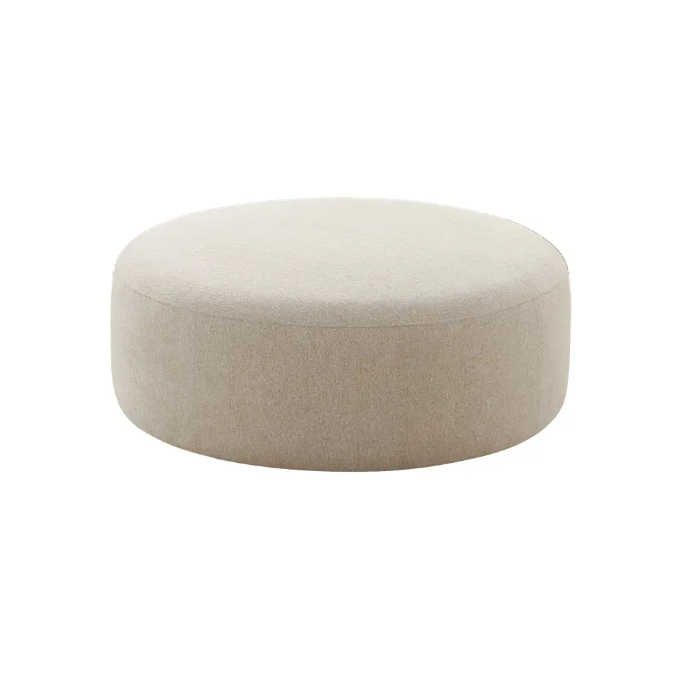 Mid-Century Modern Broohah Beige Flax Ottoman - UK