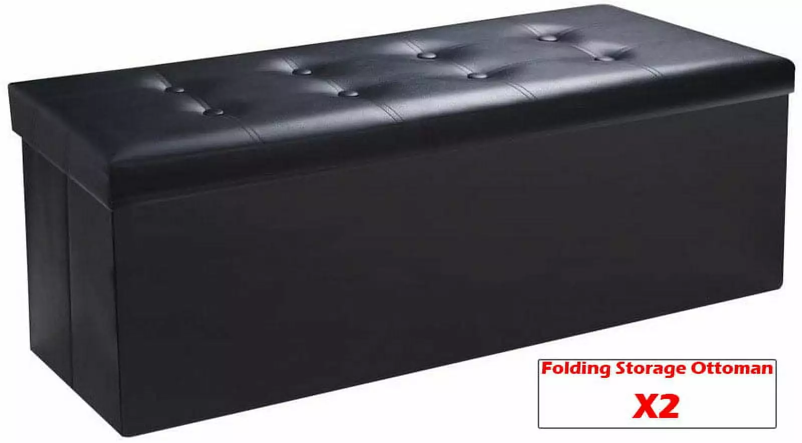 Sable Folding Storage Ottoman Box Toy Chest and Footstools Multipurpose FD28 X 2 Ottomans