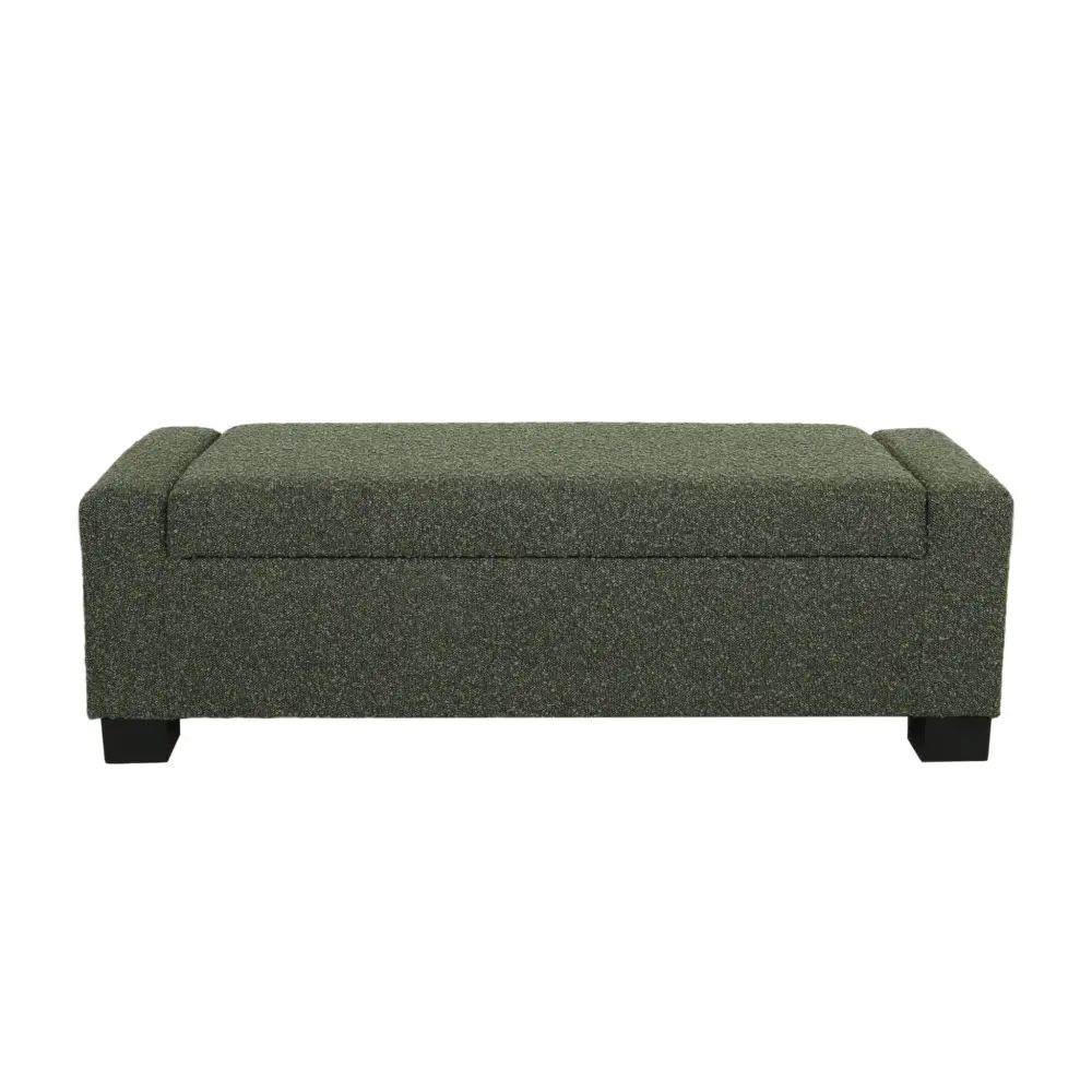 Textured Fabric Ottoman Bench Hinged Lid
