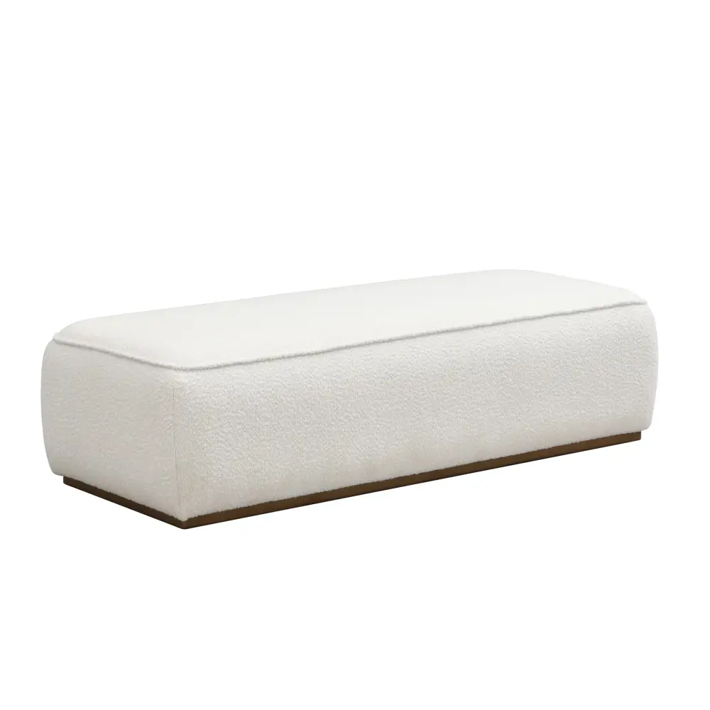 Upholstered Velvet Grainy Footstool Home - Taupe